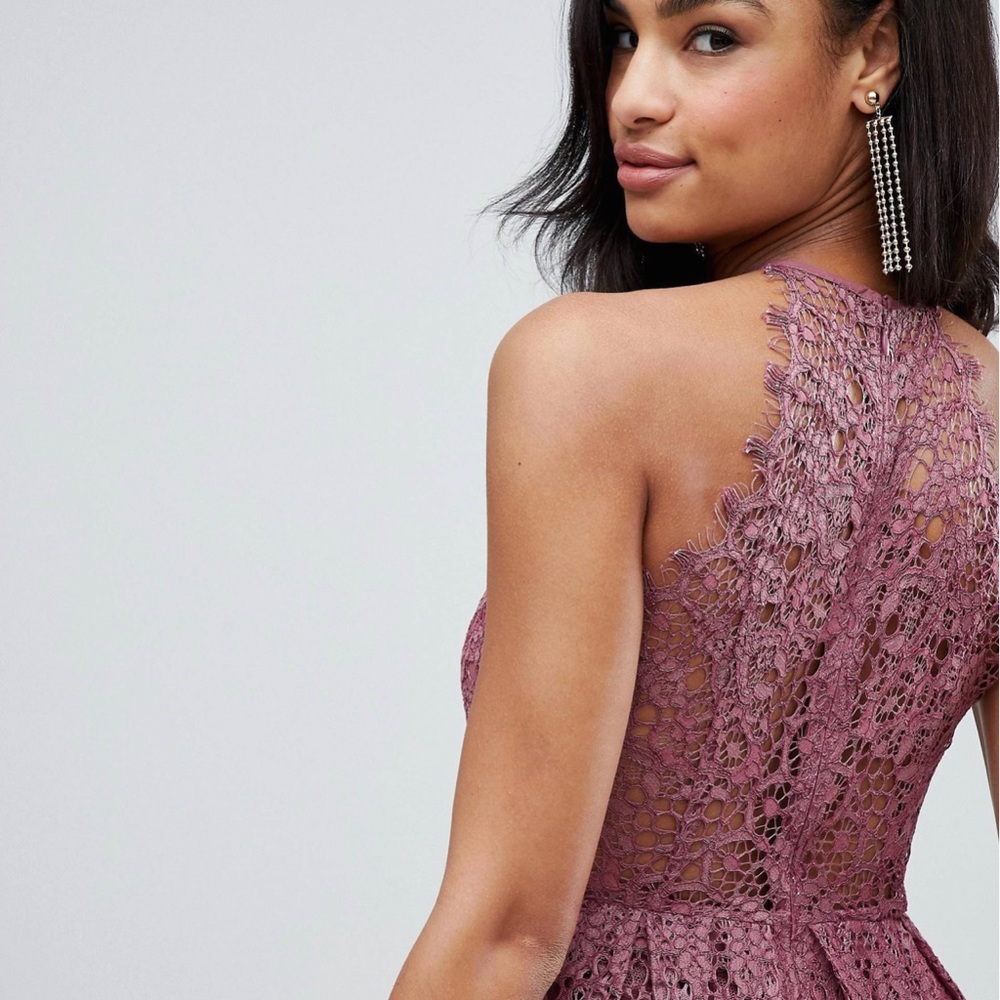 ASOS DESIGN lace pinny scallop edge midi dress - Picture 3 of 12